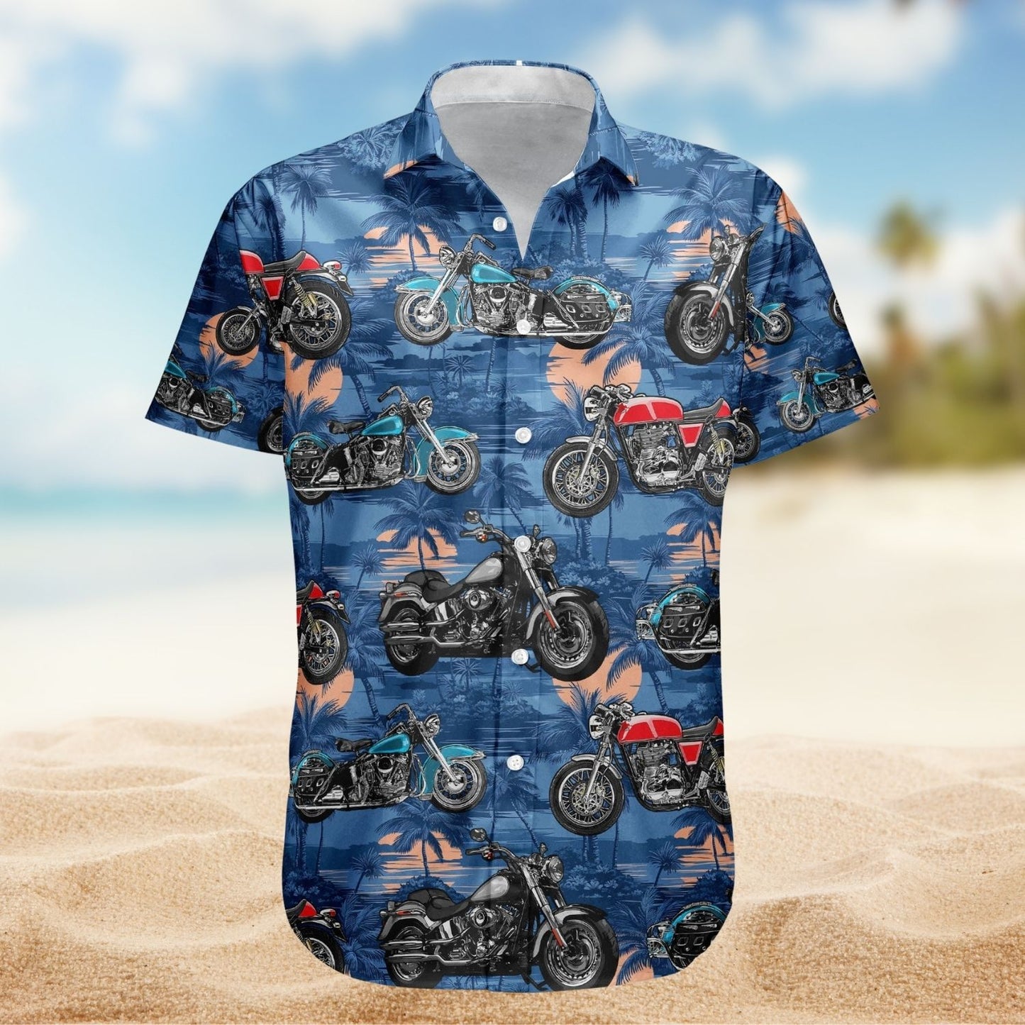 Personalized Bike Aloha Shirt – Custom Vintage Bikes Photo Motorbicycles For Bikers, Men, Husband - Custom Photo Hawaiian Shirt