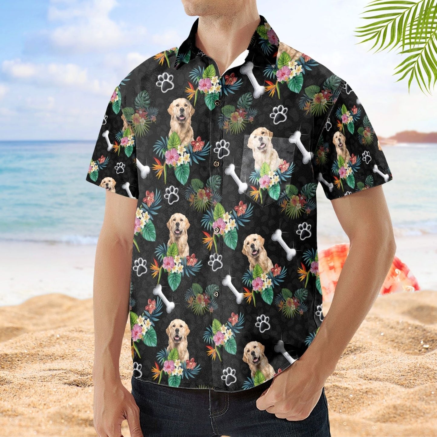 Custom Aloha Shirt - Dog Hawaiian Personalized Photo Hawaiian With Pocket Shirt