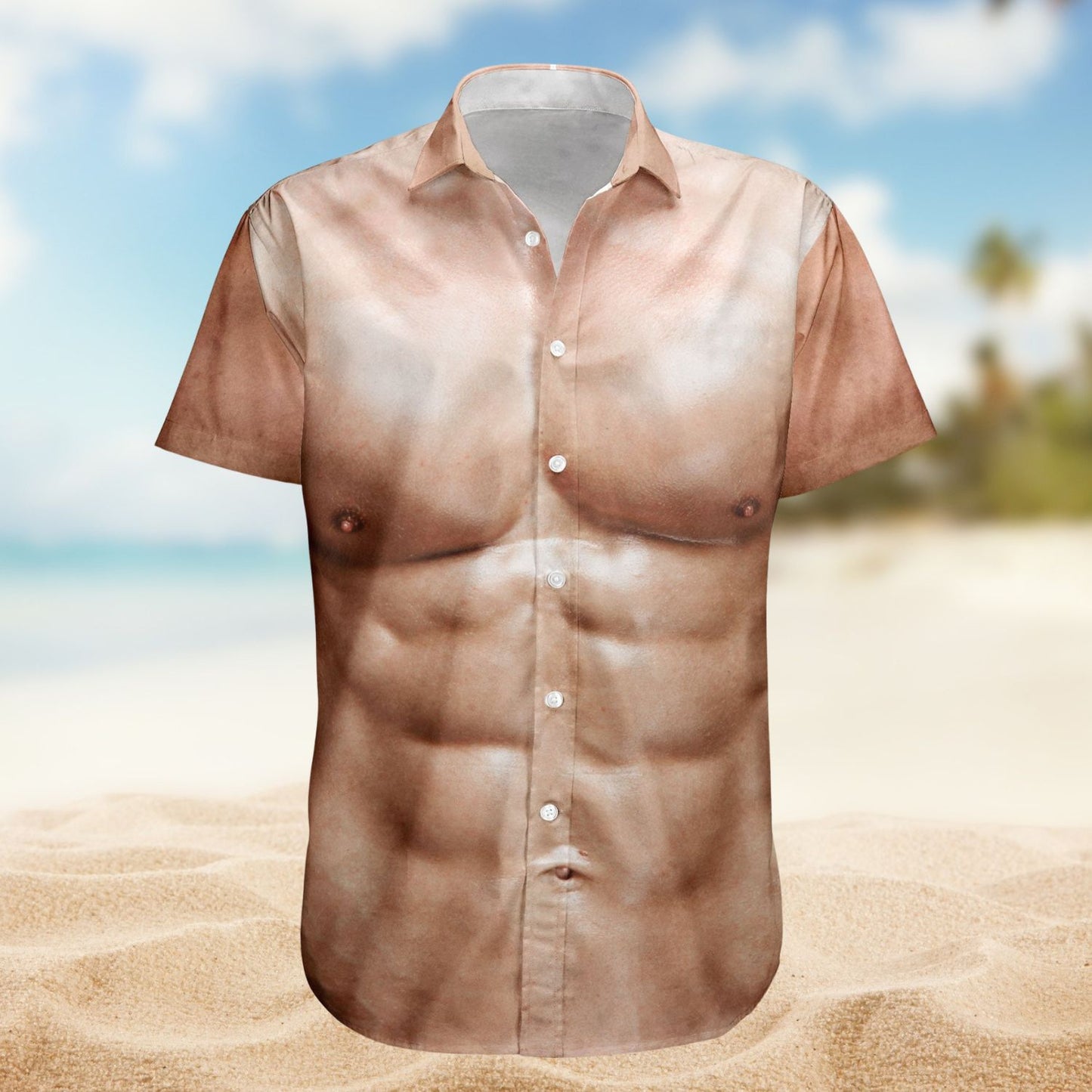 Men’s Muscle Six-Pack Abs Funny Ugly Hawaiian Shirt – Personalized Hawaiian Shirt