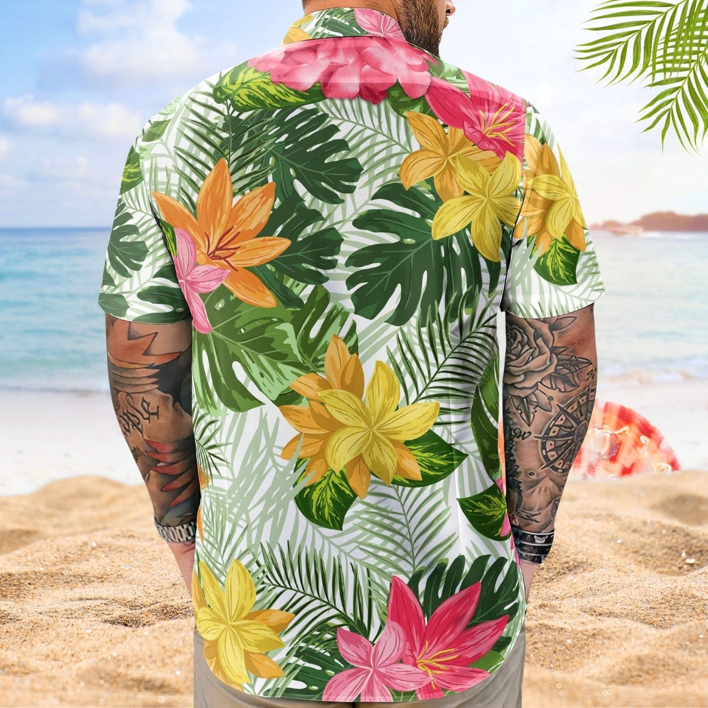 Novelty Vacation Shirt - Funny Big Belly Aloha With Tropical Flowers Custom Hawaiian Shirt
