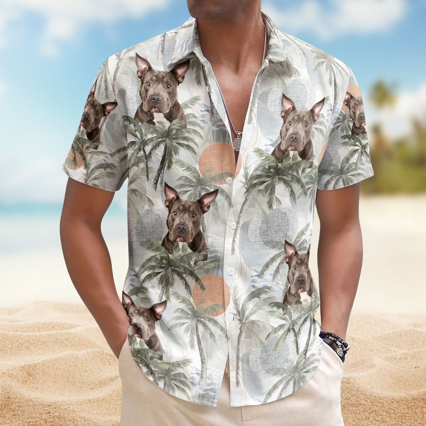 Dog & Cat Tropical Style – Personalized Photo Hawaiian Shirt