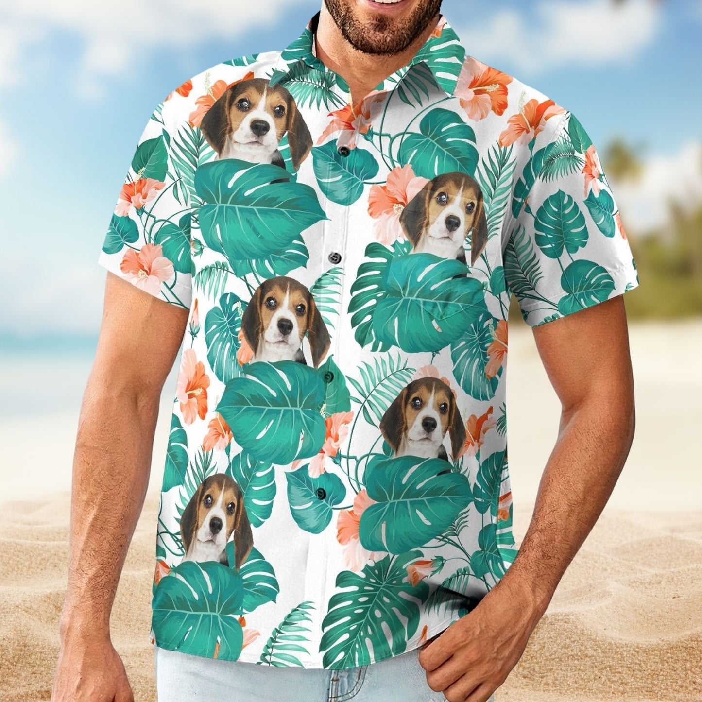 Custom Photo Aloha Shirt – Funny Family Pet Face - Personalized Photo Hawaiian Shirt