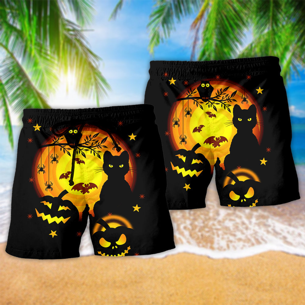Halloween Cat Pumpkin Fun – Beach Short