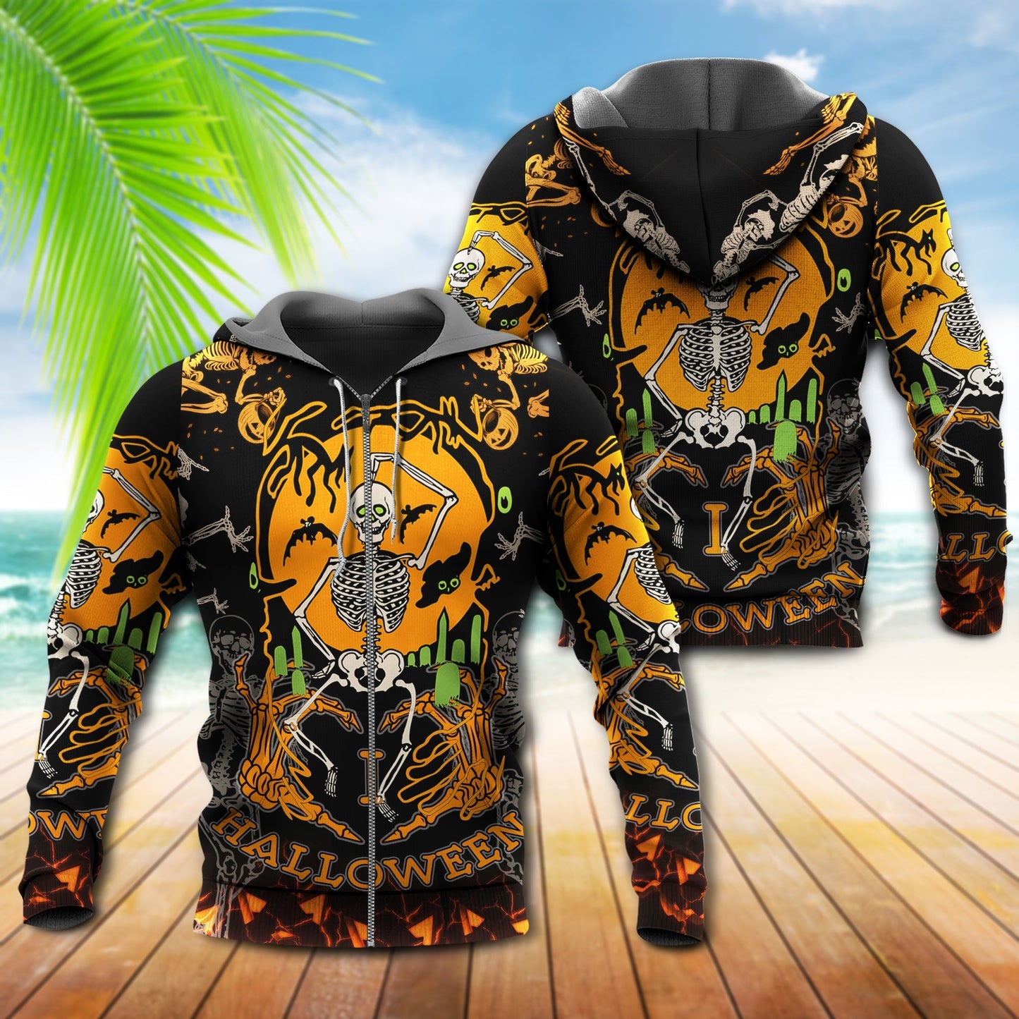Halloween Dancing Skeleton Dark Style - 3D Hoodie