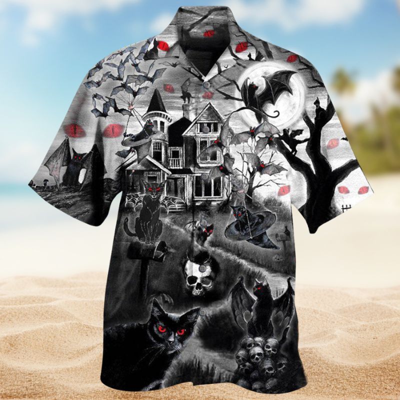 Halloween Flying Cats Edition – Hawaiian Shirt
