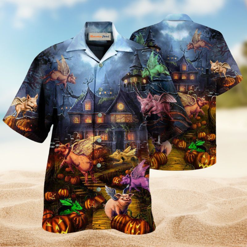 Halloween When Pigs Fly Edition – Hawaiian Shirt