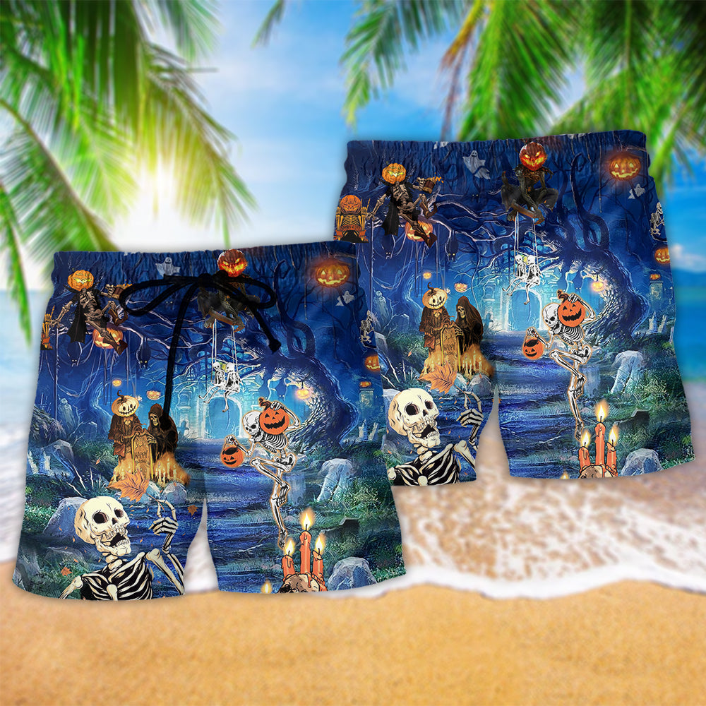Halloween Dark Humor Quote Graphic - Beach Short