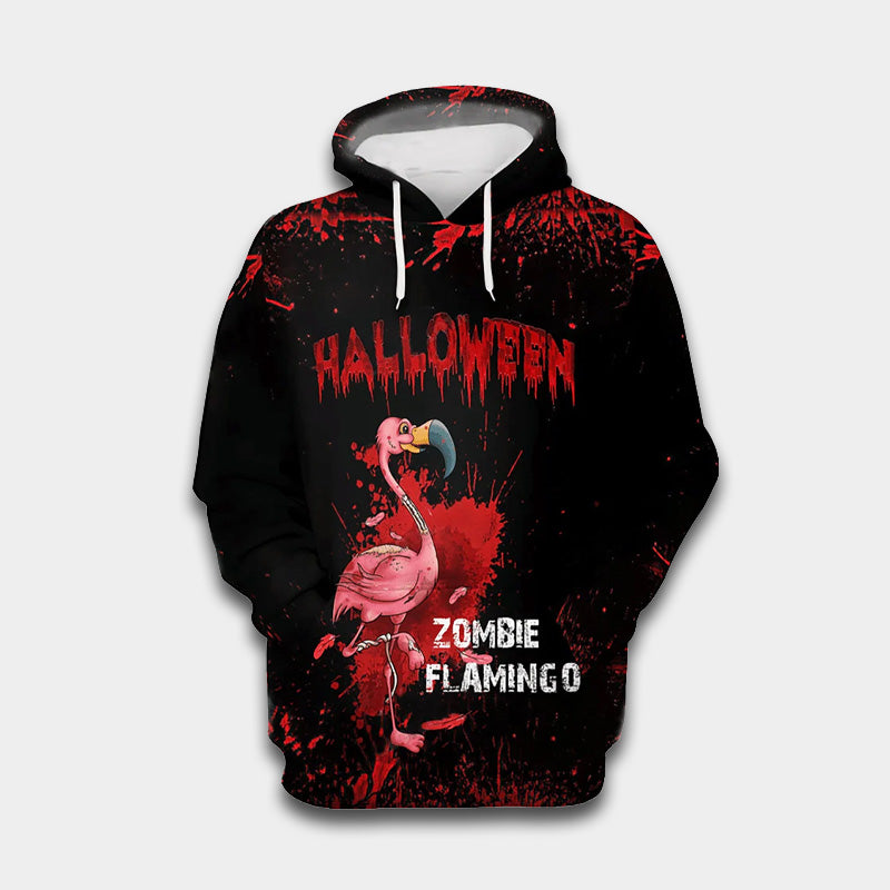 Halloween Zombie Flamingo Art – 3D Hoodie
