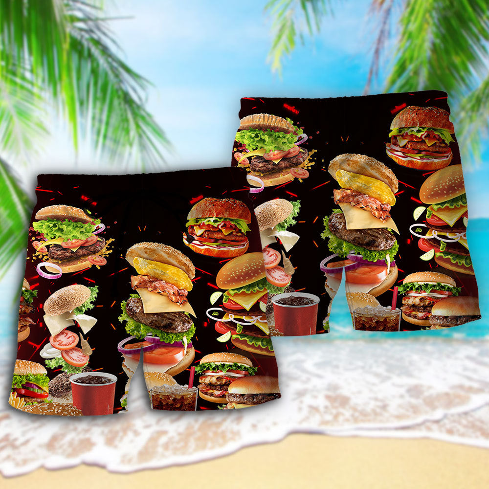 Fast Food Hamburger Lover – Beach Short