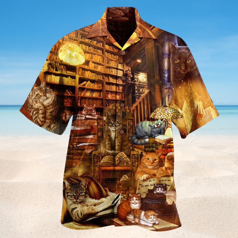 Happiness Is A Good Book And A Cat Edition – Hawaiian Shirt