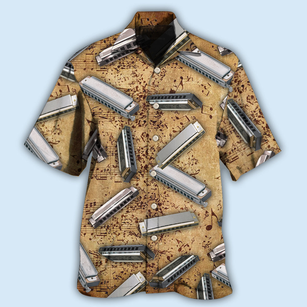 Harmonica Music Lover Style – Hawaiian Shirt