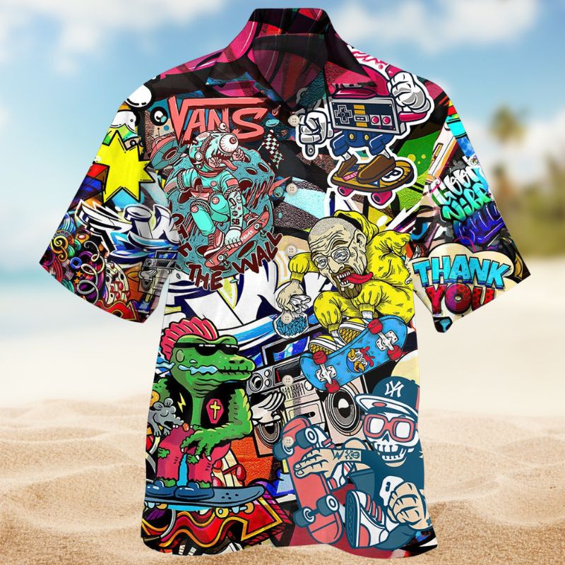 Skate Cool Street Style – Hawaiian Shirt