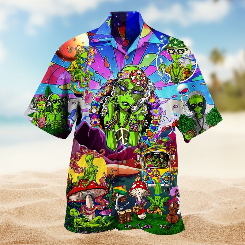 Hippie Alien Peace Life Color Limited Edition 6 – Hawaiian Shirt
