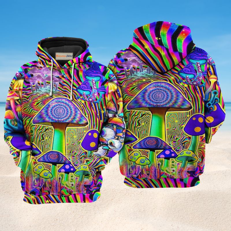 Hippie Mushroom Magic Style Art – 3D Hoodie