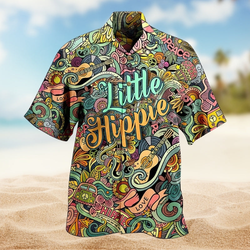 Hippie Music Guitar Peace And Life Psychedelic Art Limited Edition – Hawaiian Shirt