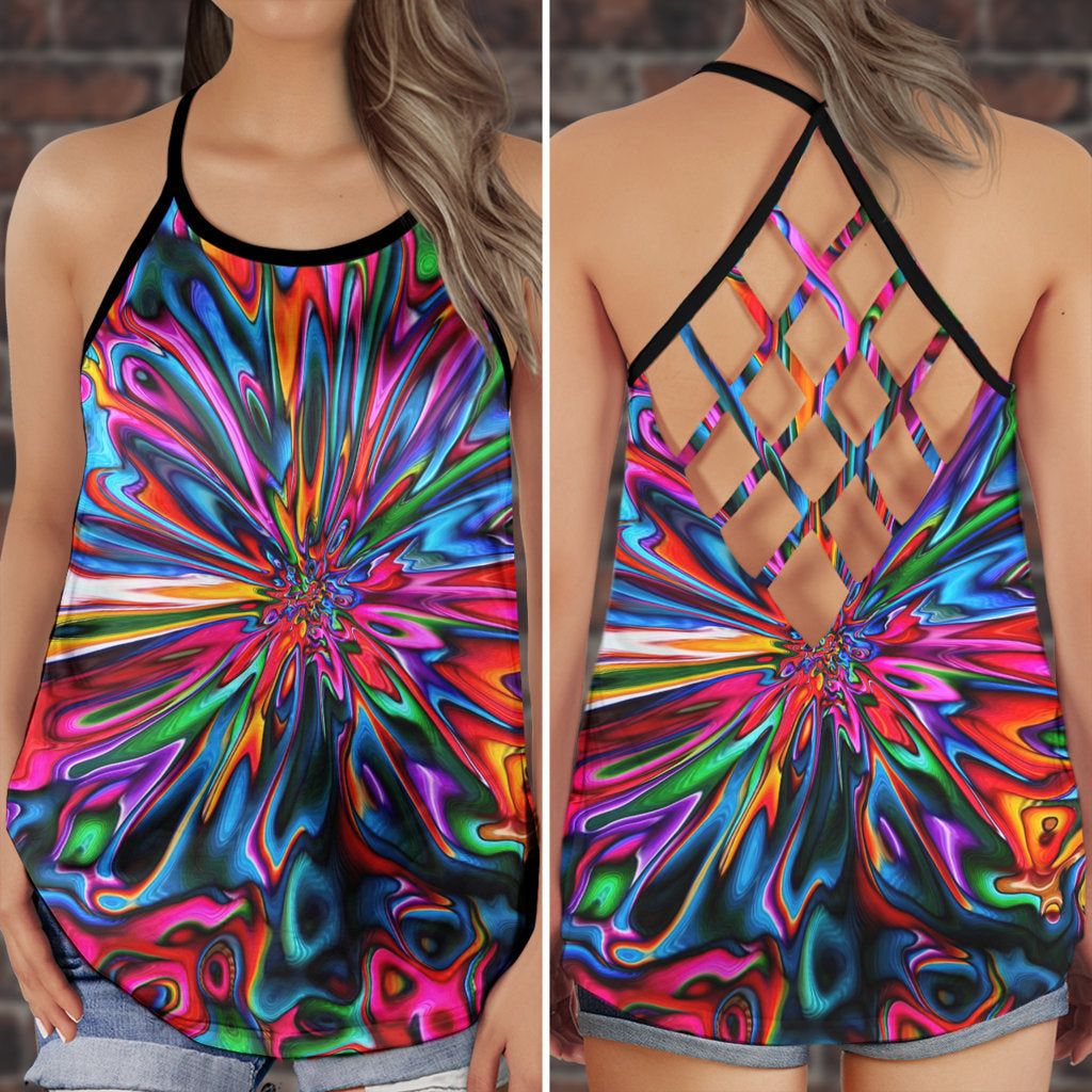 Hippie Peaceful Bright Color Boho – Hollow Tank Top