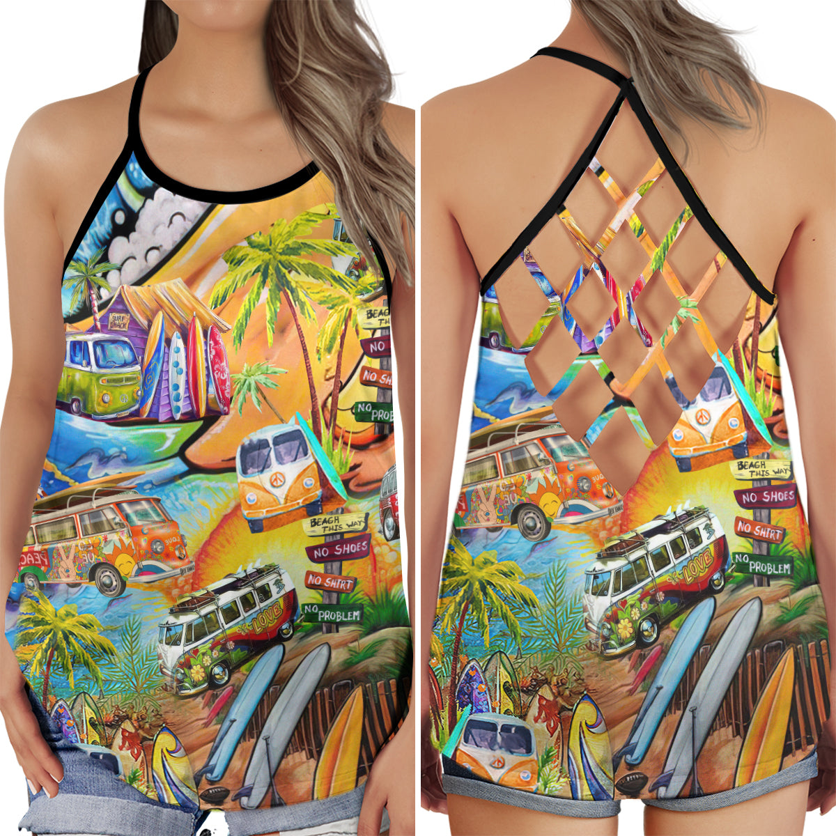 Hippie Summer Free Spirit Vibes - Hollow Tank Top