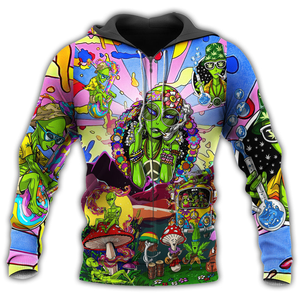 Hippie Alien Peace Colorful Style - 3D Hoodie2