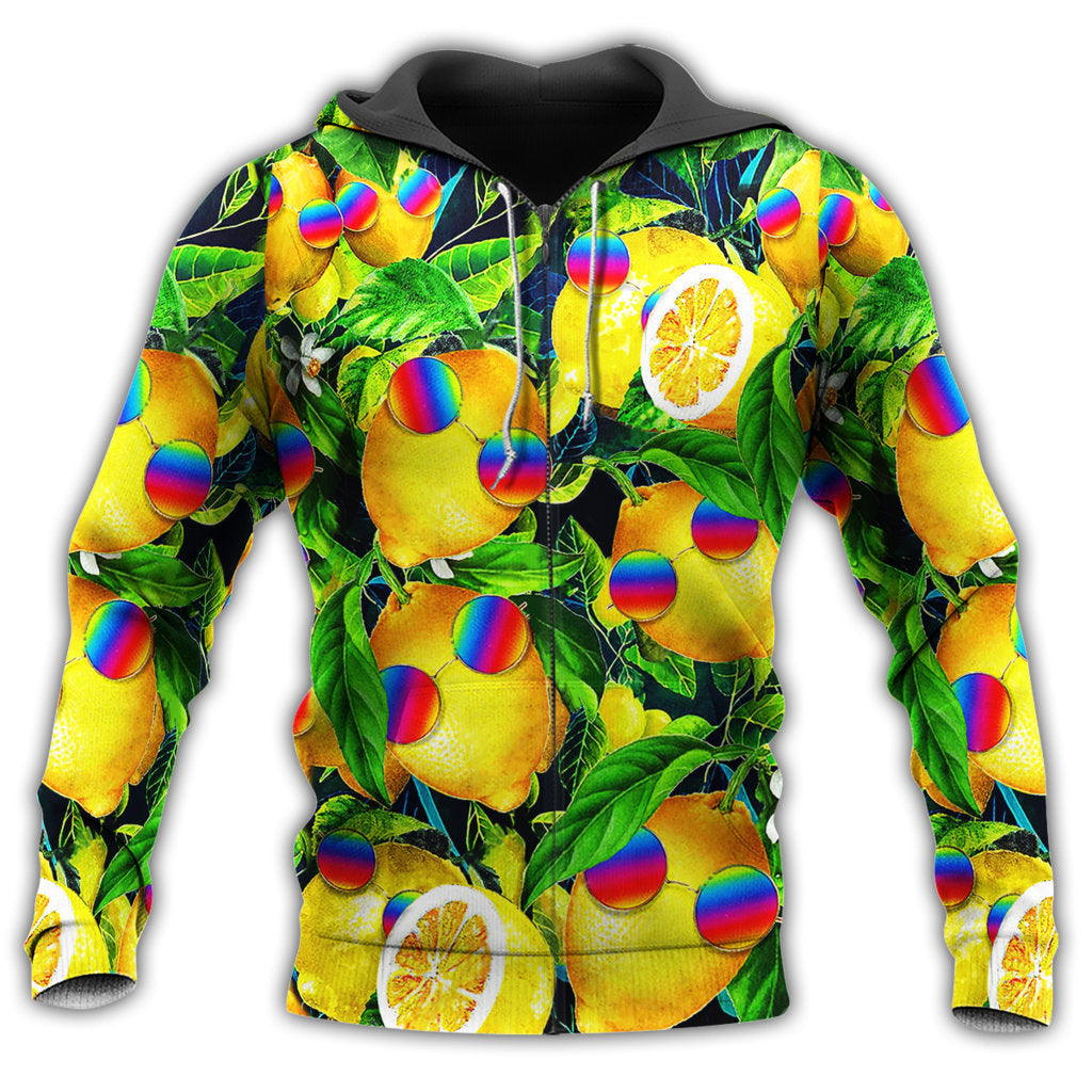 Hippie Lemon Peace Bright Style - 3D Hoodie2