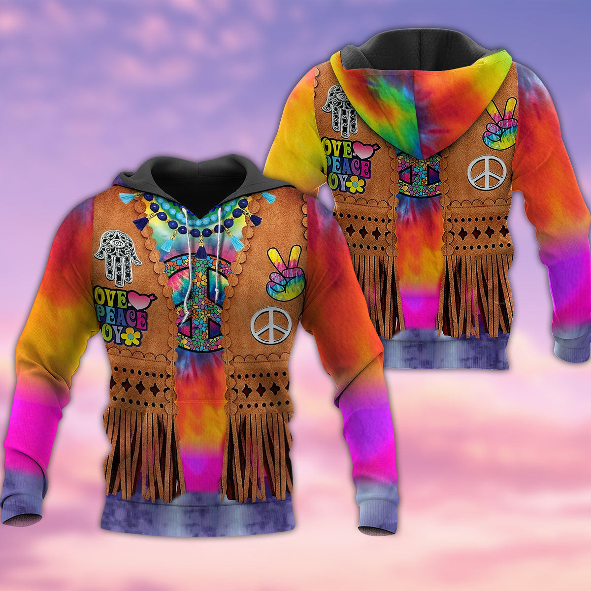 Hippie Peace Cowboy Life - 3D Hoodie3