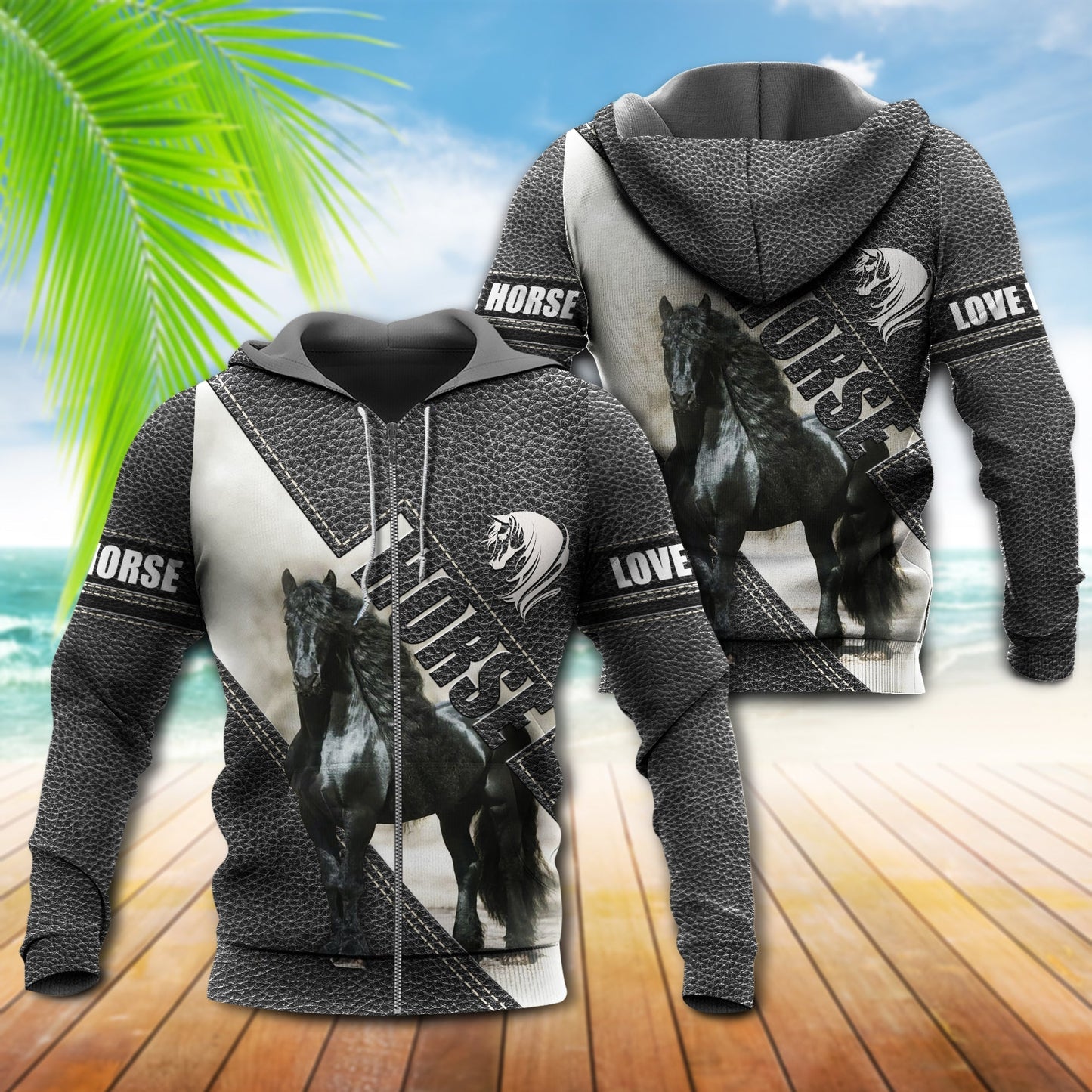 Friesian Black Horse Style - 3D Hoodie