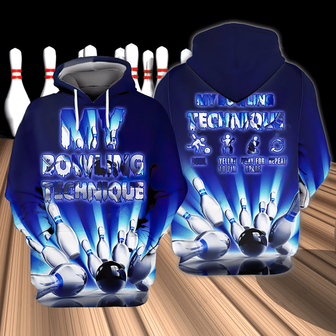 Bowling Game Art – 3D Hoodie