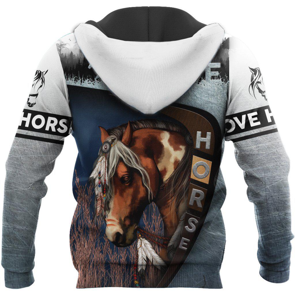 Love Horse All Over Print Art – 3D Hoodie