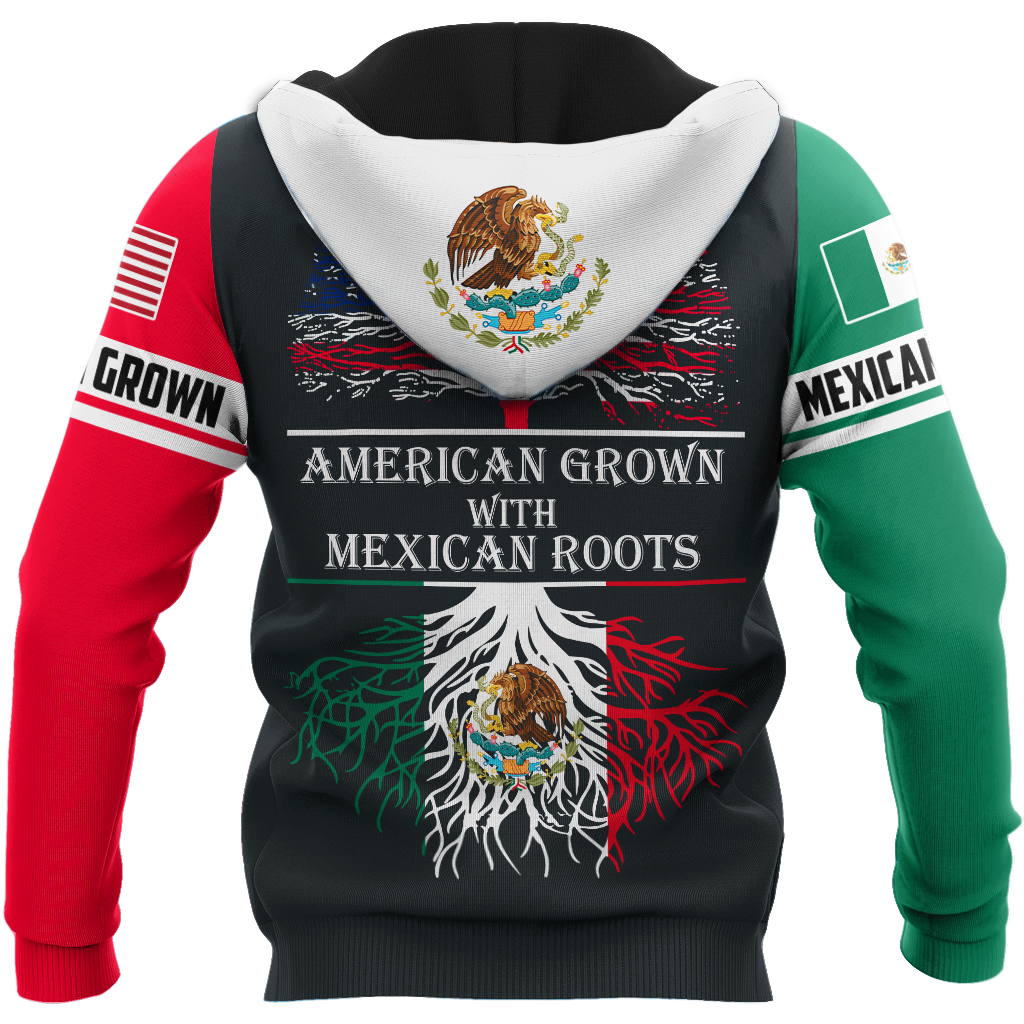 Mexican Skull American Roots Art - 3D Hoodie