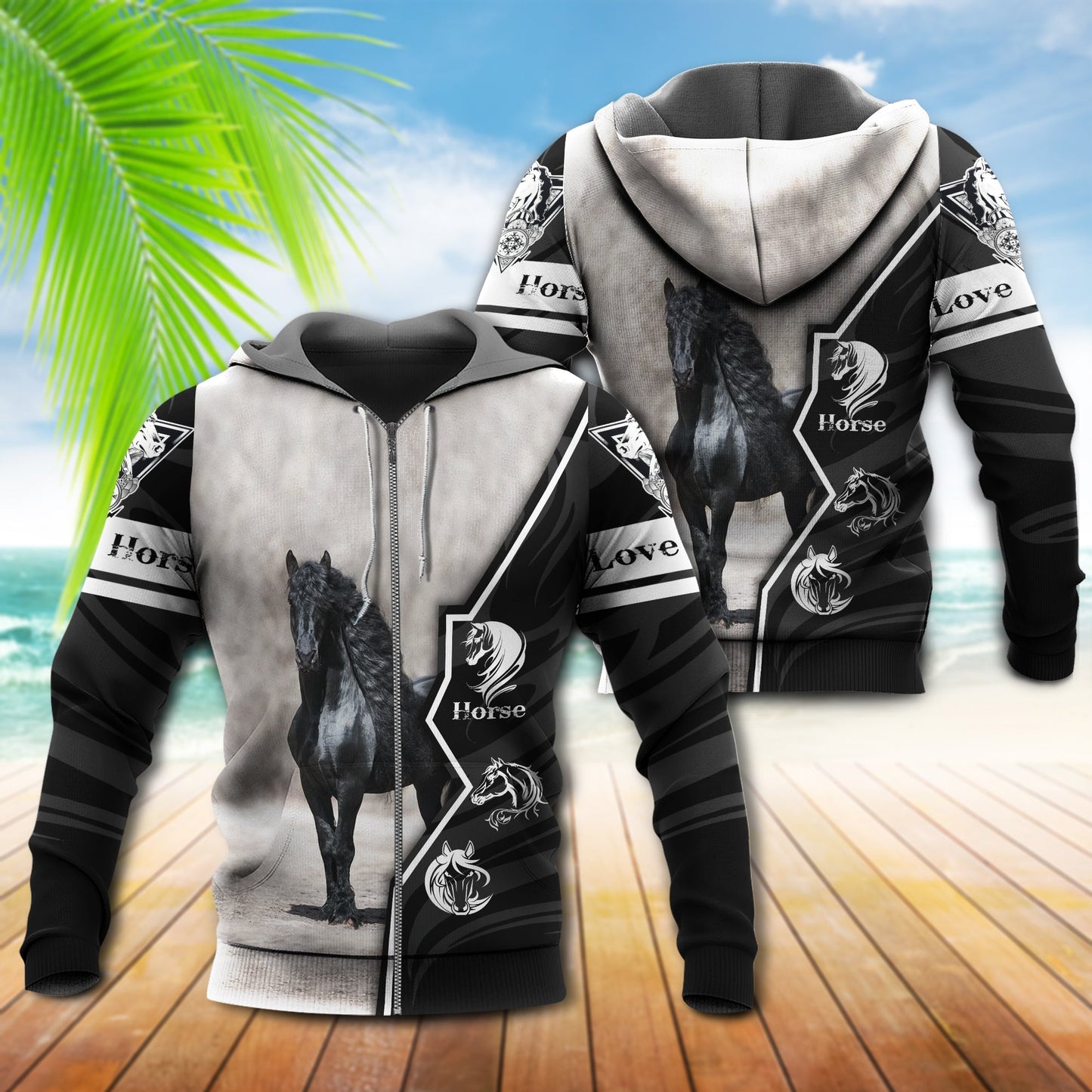 Black Horse Love Style - 3D Hoodie
