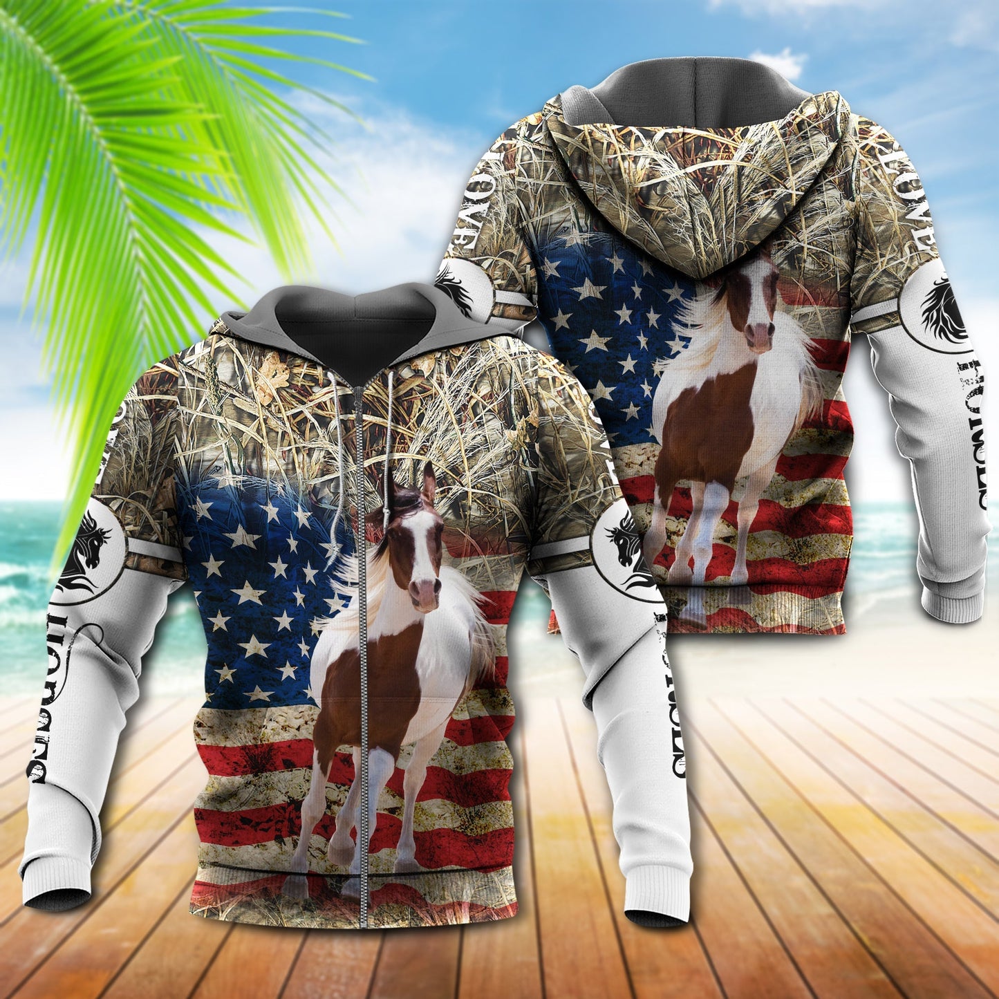Horse America Patriotic Style - 3D Hoodie3