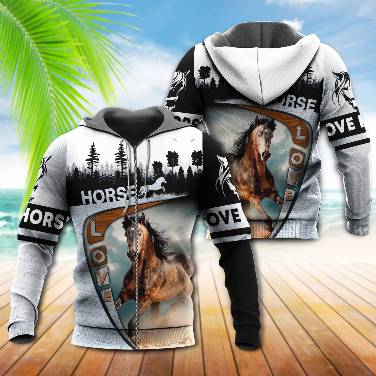 Horse Love Black Forest Style - 3D Hoodie4