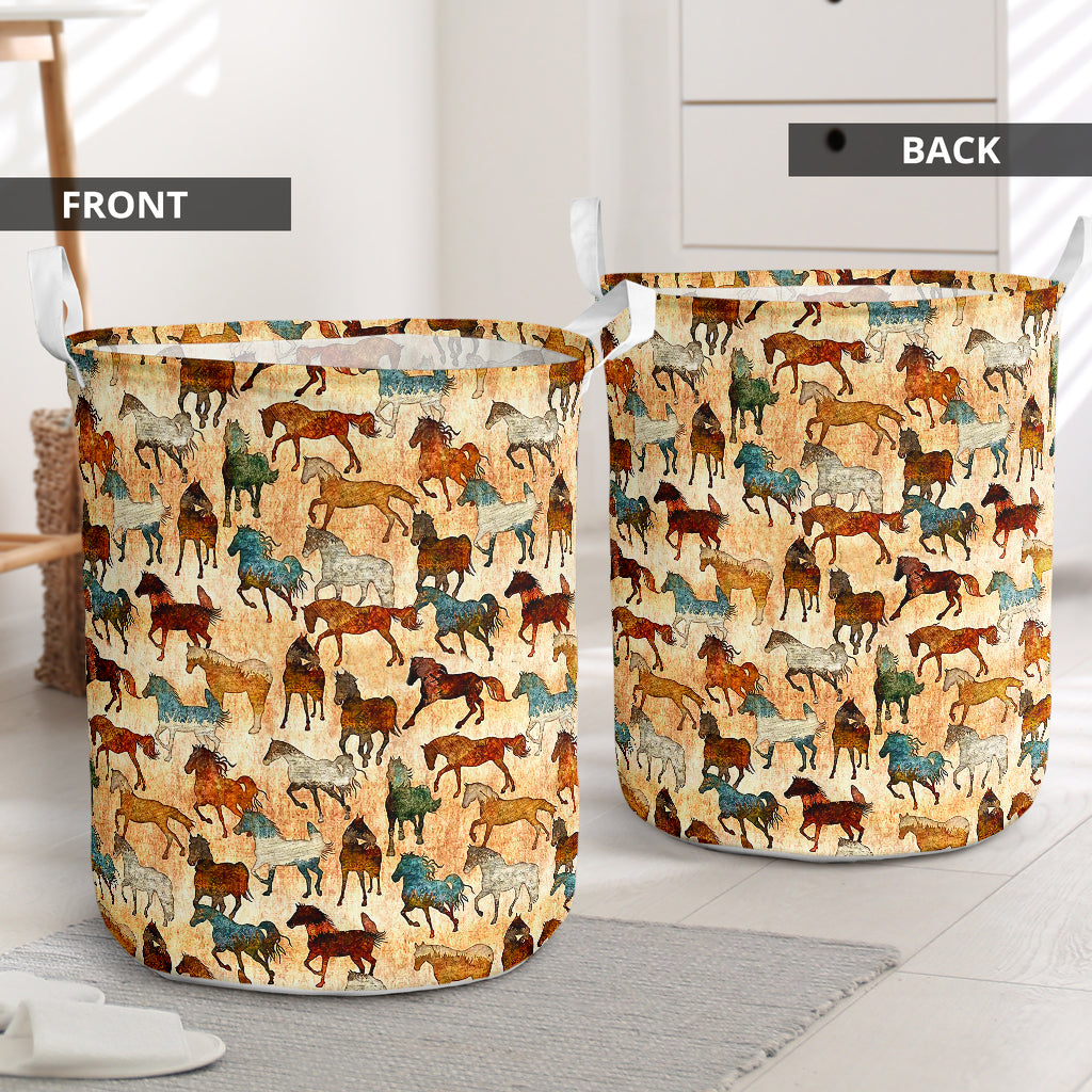 Horse retro - Laundry basket-Owls Matrix