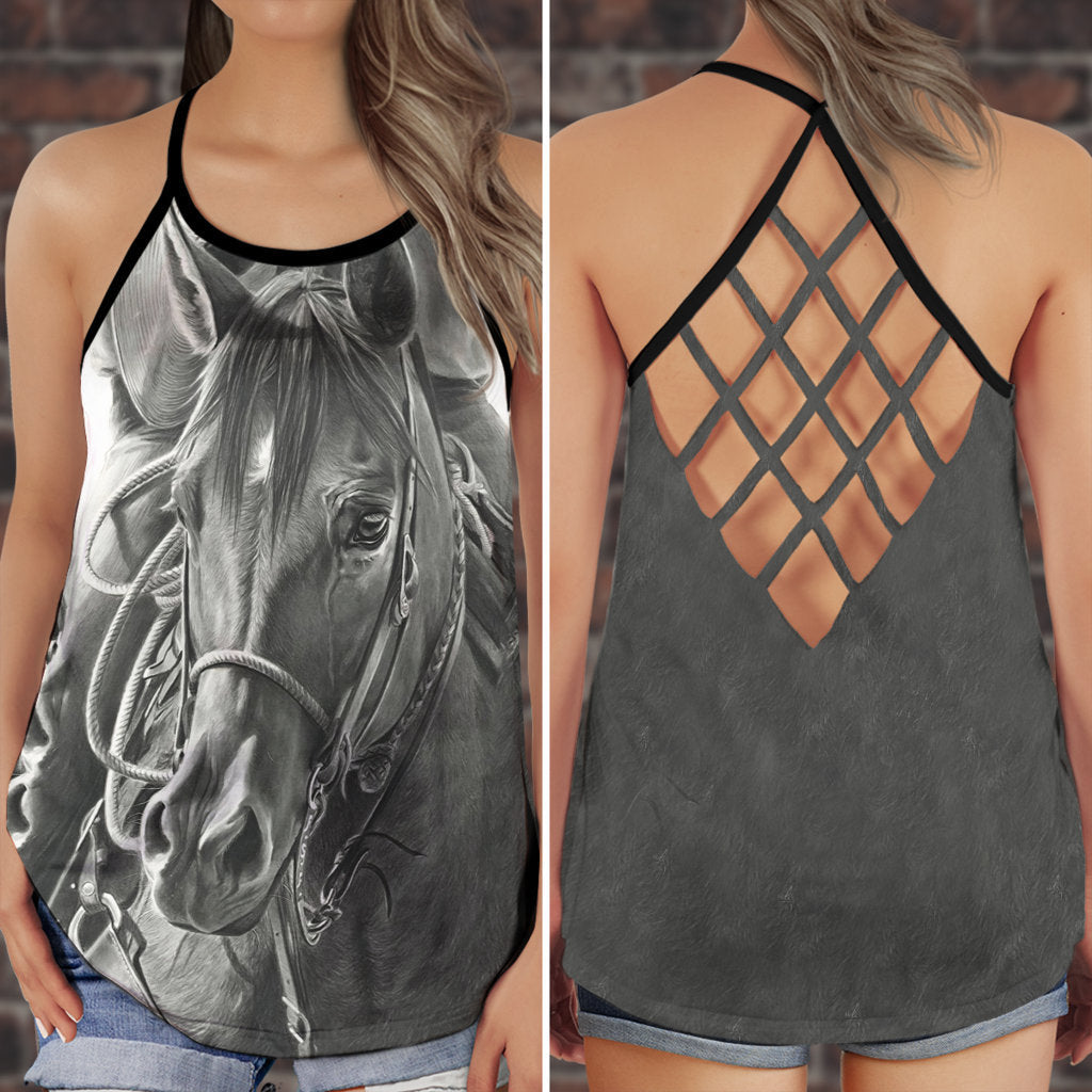 Horse Love Life Dark Style Gift For Horse Lovers – Hollow Tank Top