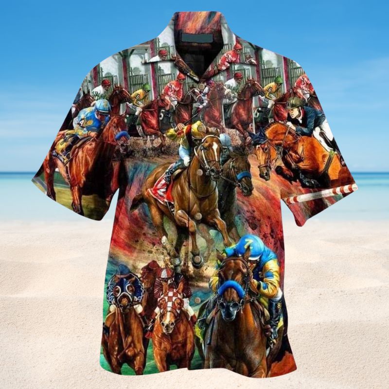 Horses Racing Colorful Style – Hawaiian Shirt