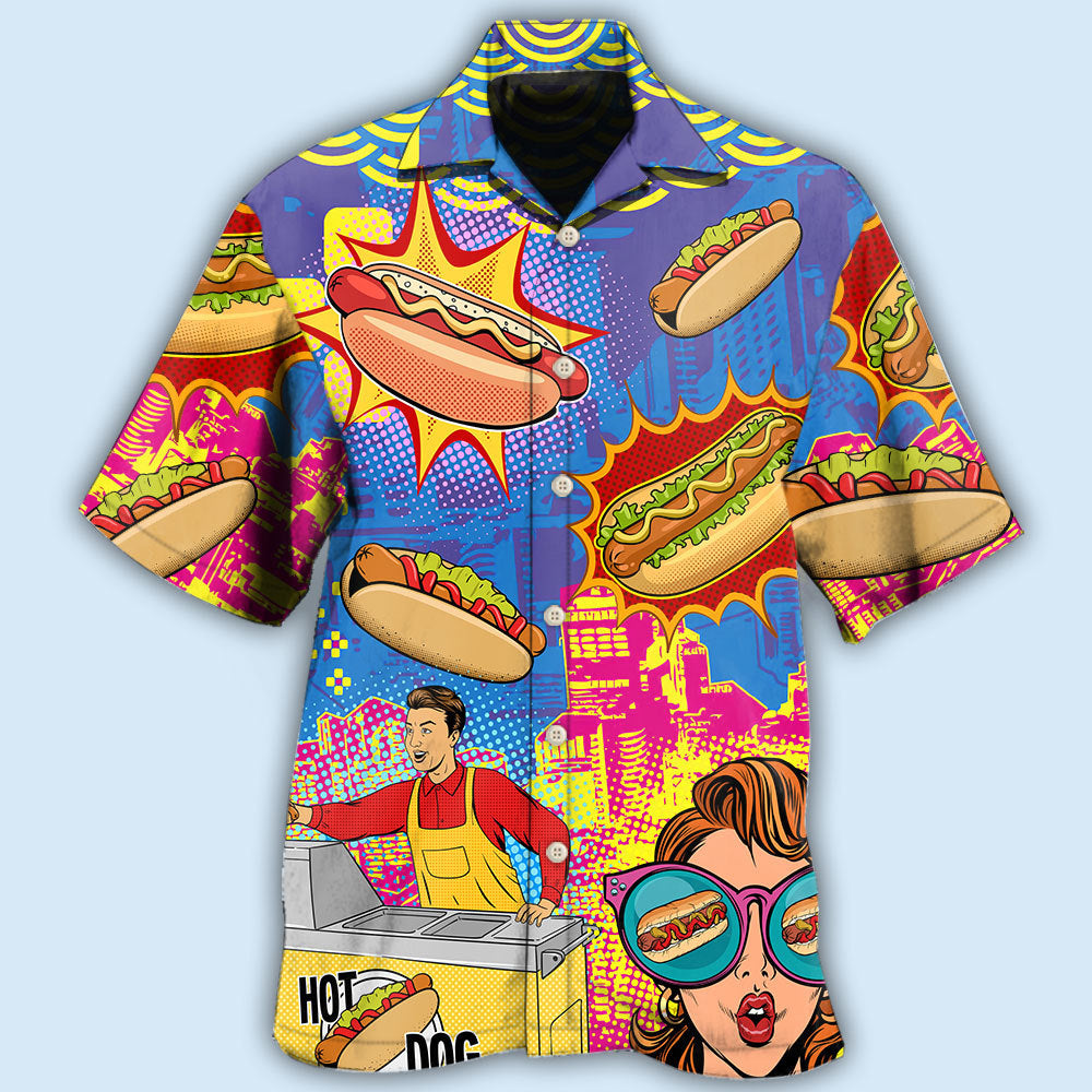 Hot Dog Pop Art Style – Hawaiian Shirt