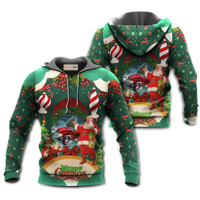 Hot Rod Merry Christmas Art – 3D Hoodie