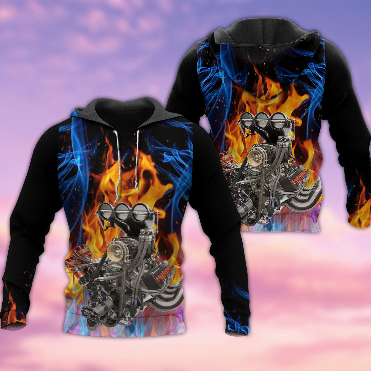 Hot Rod Fire Power Style - 3D Hoodie