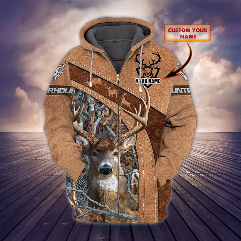 Hunting Deer Custom Name Art – 3D Hoodie