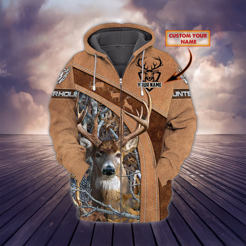 Hunting Deer Custom Name Art – 3D Hoodie