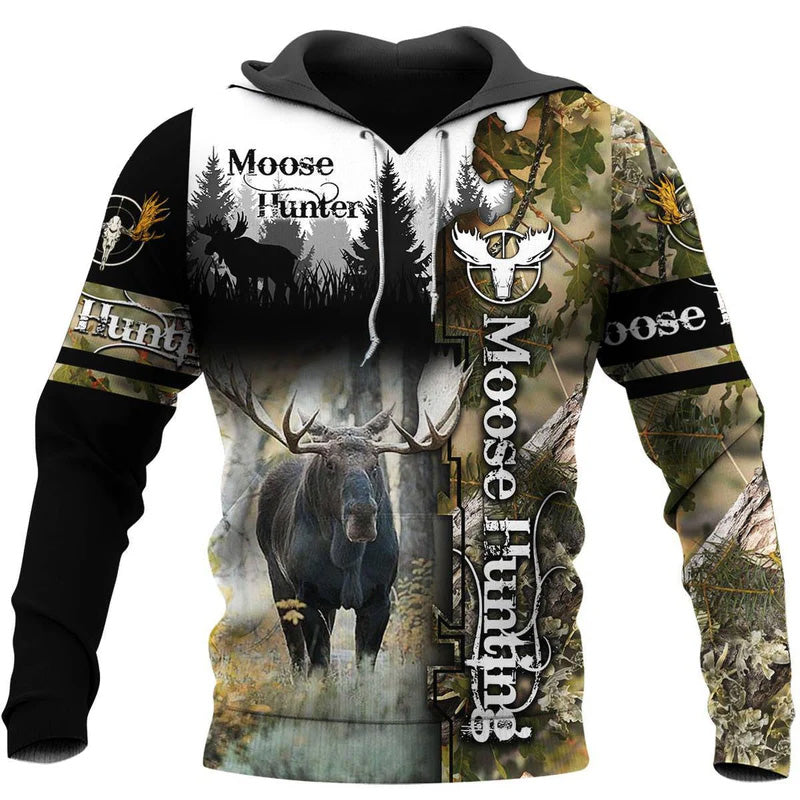 Hunting Moose Legend Art - 3D Hoodie