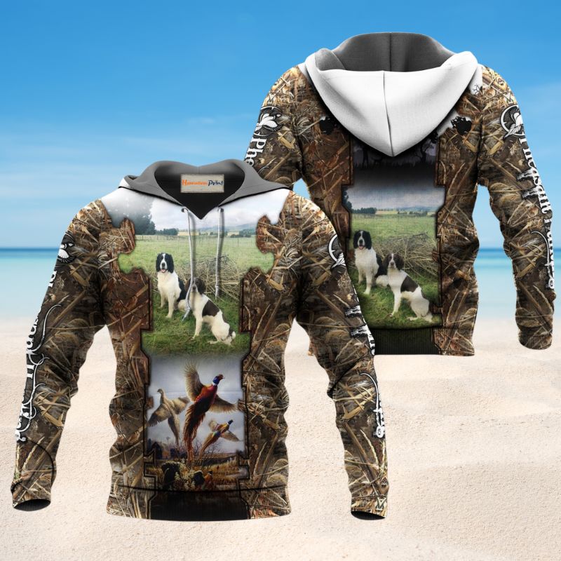 Hunting Pheasant With Dog Scene Art – 3D Hoodie