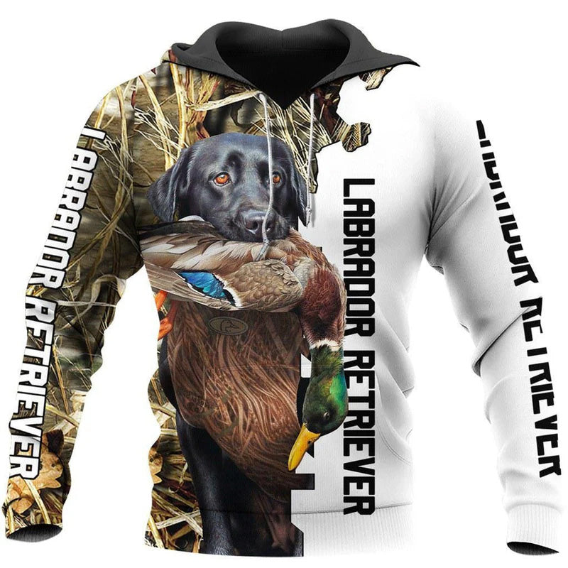 Hunting With Labrador Retriever Art – 3D Hoodie