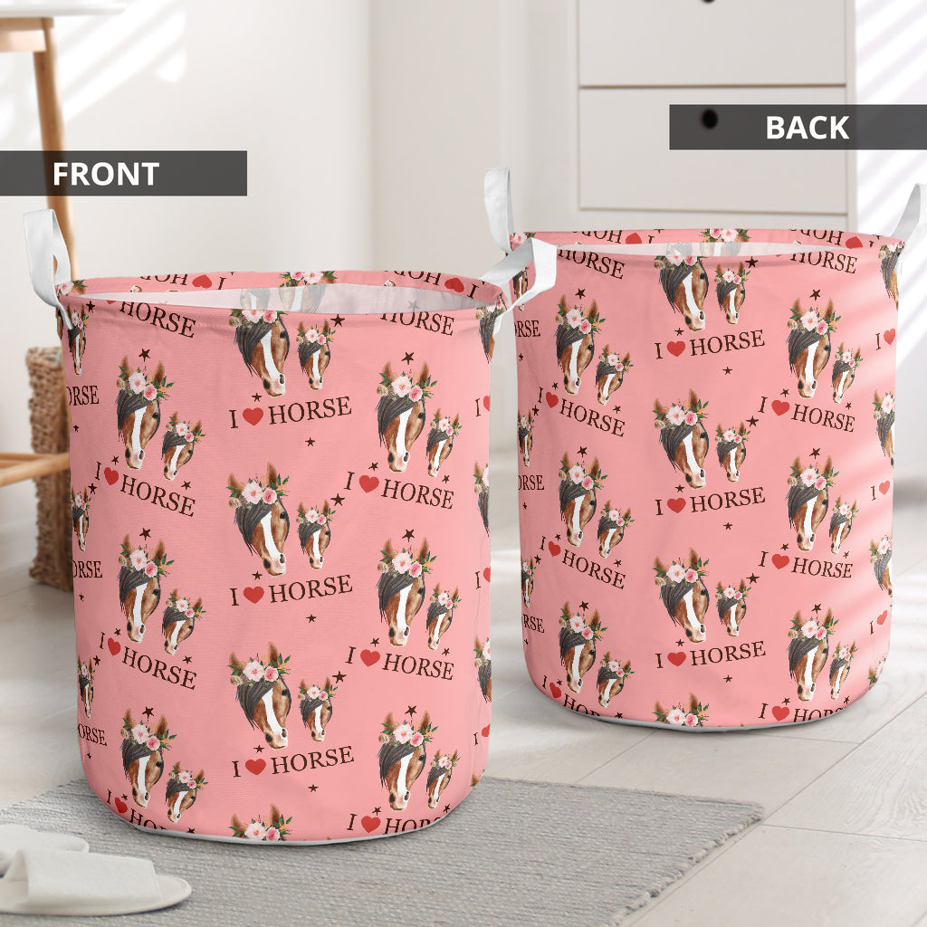 Horse I Love Horse - Laundry Basket - Owls Matrix LTD