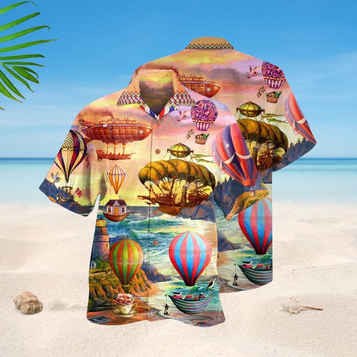 Steampunk Hot Air Balloon Travel – Hawaiian Shirt