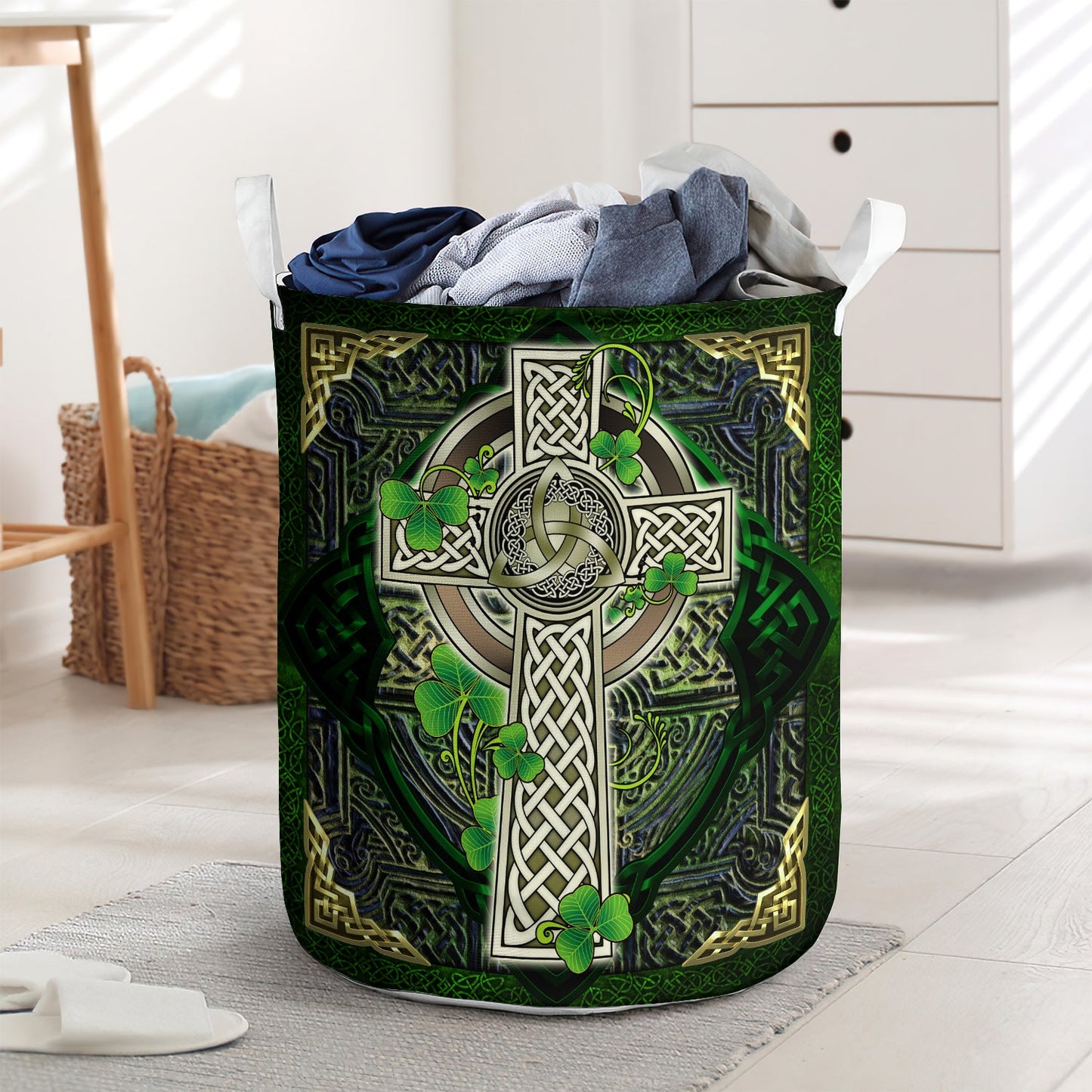 Fantastic irish celtic cross - Laundry basket - LAUB01LIN250222 - Owls Matrix LTD