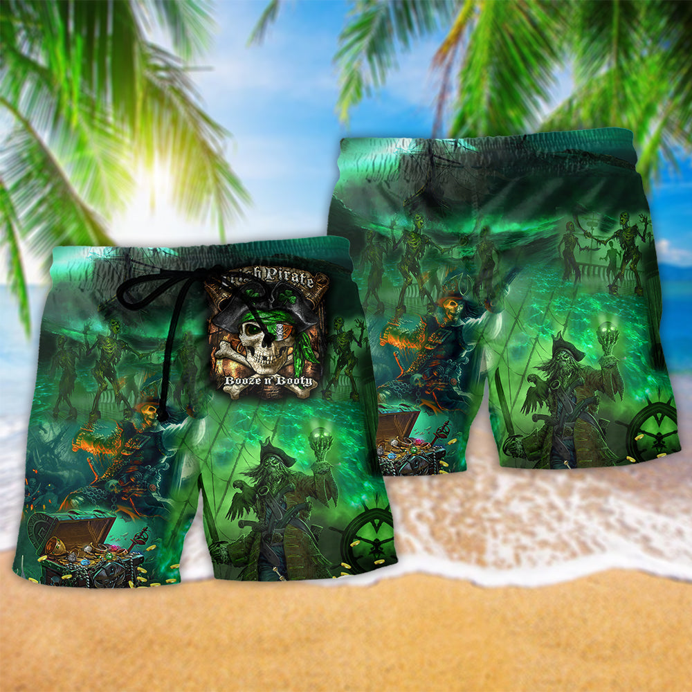 Irish Pirate Booze And Booty Fun – Beach Short