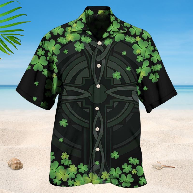 Irish Clover American Flag Style – Hawaiian Shirt