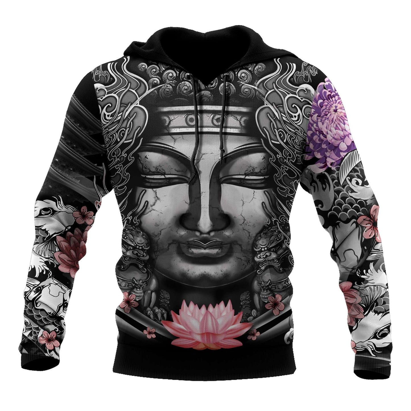 Japanese Buddhism Tattoo Art – 3D Hoodie