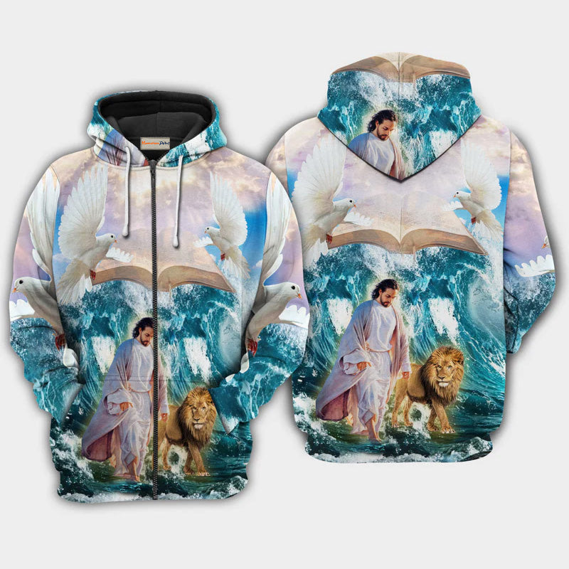 Jesus And Lion Faith Art – 3D Hoodie