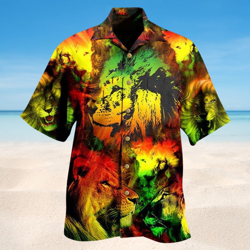 Just Awesome Colorful Lion Edition – Hawaiian Shirt